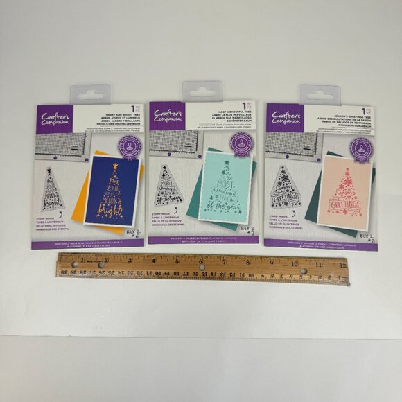 6 Christmas Holiday Crafters Companion Photopolymer Stamp Card Making Craft READ - Picture 9 of 12